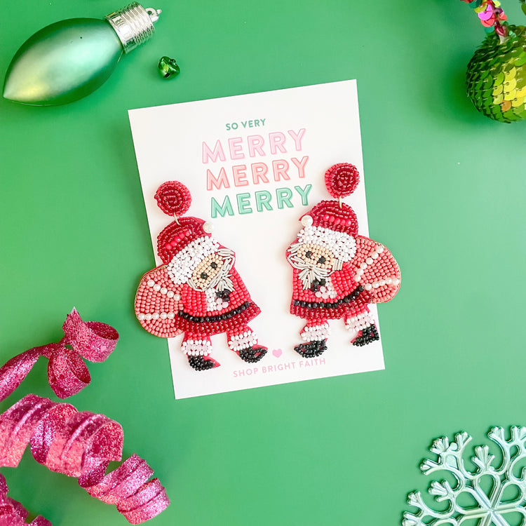 Very Merry Santa Earrings