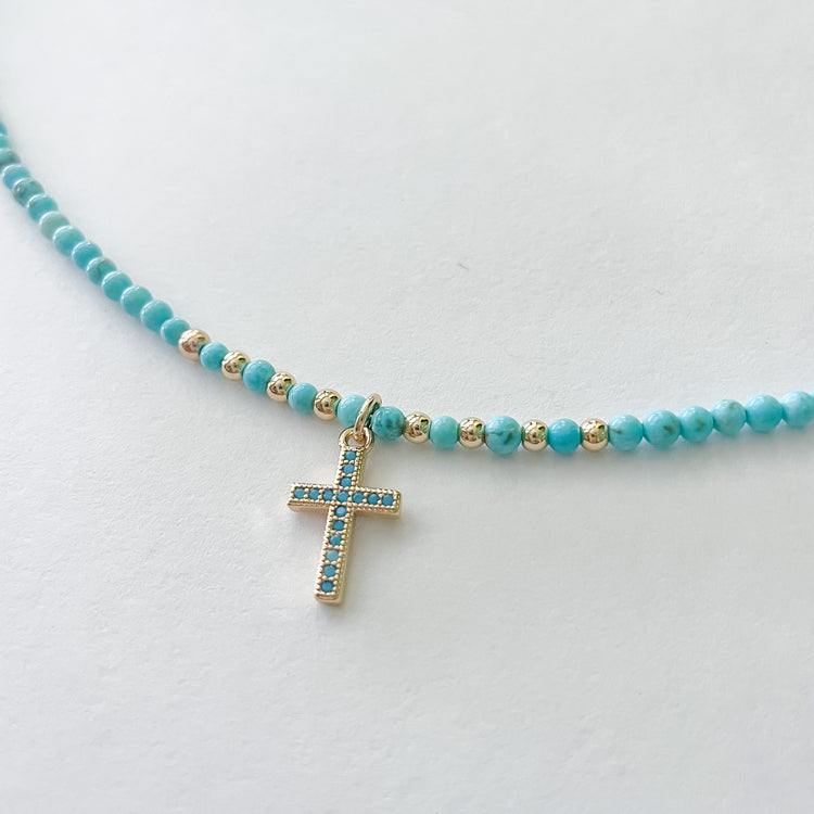 Grace Turquoise Cross Necklace